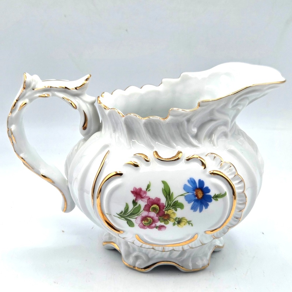 Vintage Royal Danube Gold Gilt Trim  Floral Pitcher‎ - Excellent Condition
